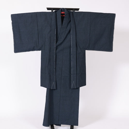 Japanese Men’s kimono  Men’s kimono jacket 2piece set  L-size 100% silk  / B122