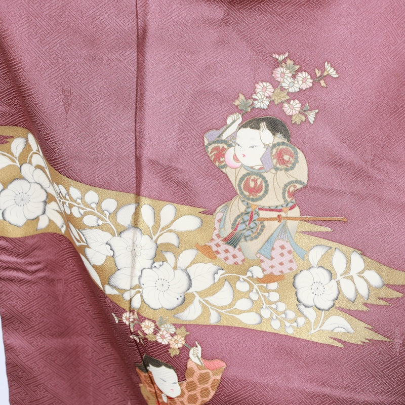 Japanese kimono  (Tsukesage) M-size 100% silk K171