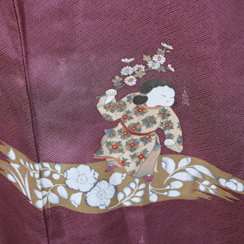 Japanese kimono  (Tsukesage) M-size 100% silk K171