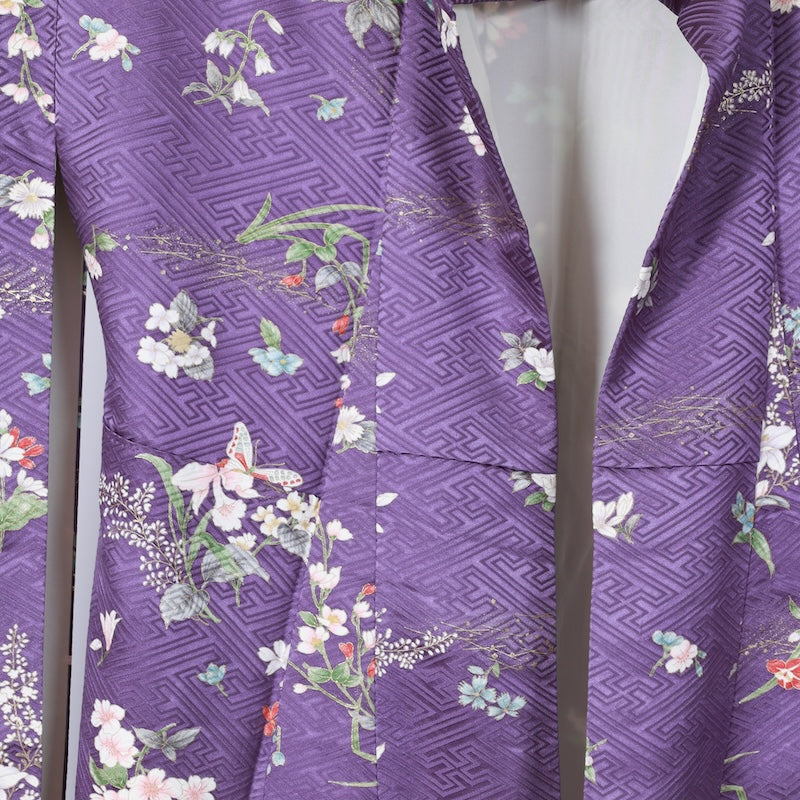 Long-sleeved kimono Used Size M (Furisode)100%Silk/K101