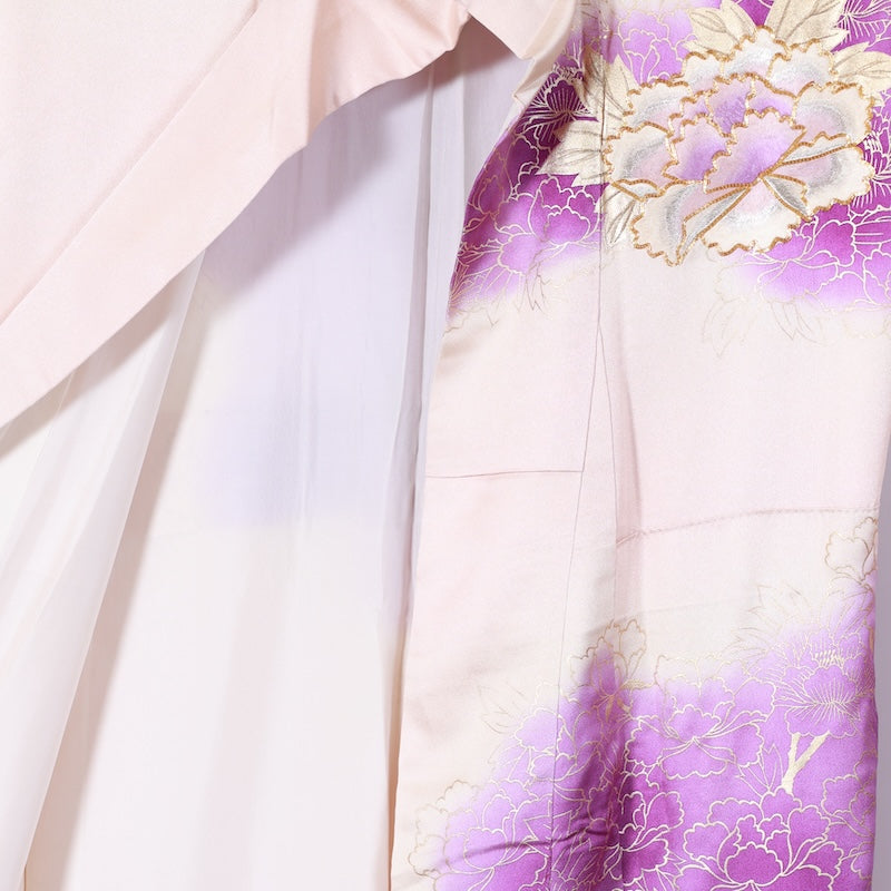 Long-sleeved kimono Used Size M (Furisode)100%Silk/K96