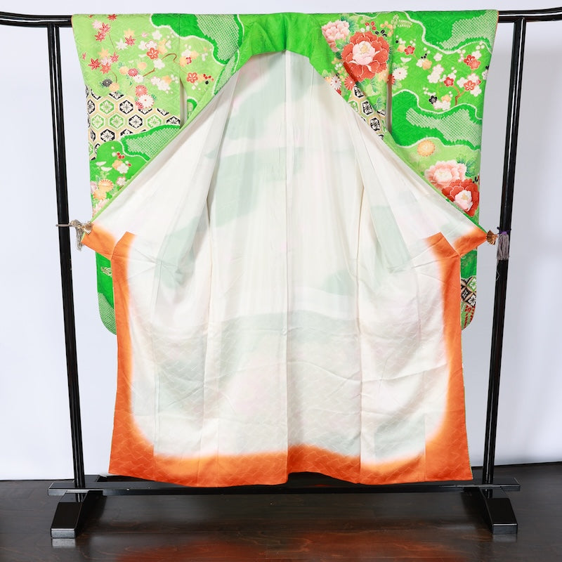 Long-sleeved kimono Used Size M (Furisode)100%Silk/K94