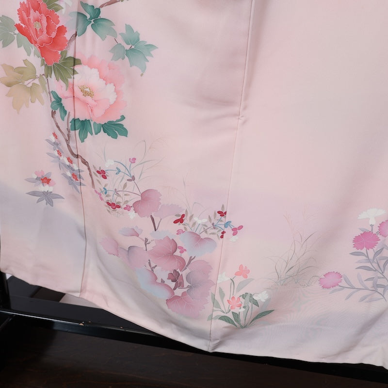 Japanese kimono used <houmongi> M-size  silk 100% /B789