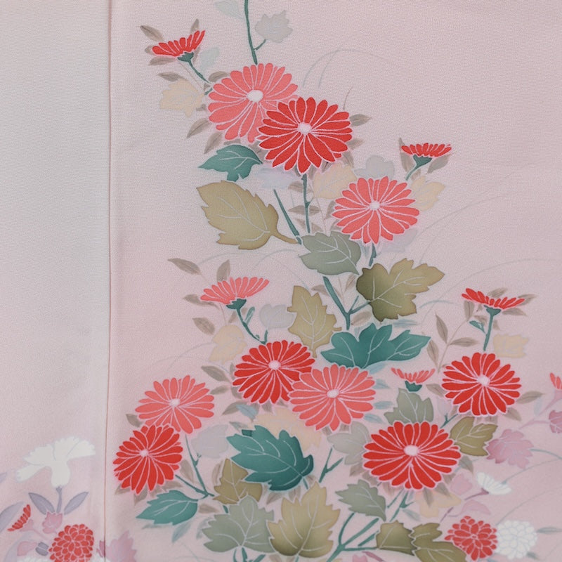 Japanese kimono used <houmongi> M-size  silk 100% /B789