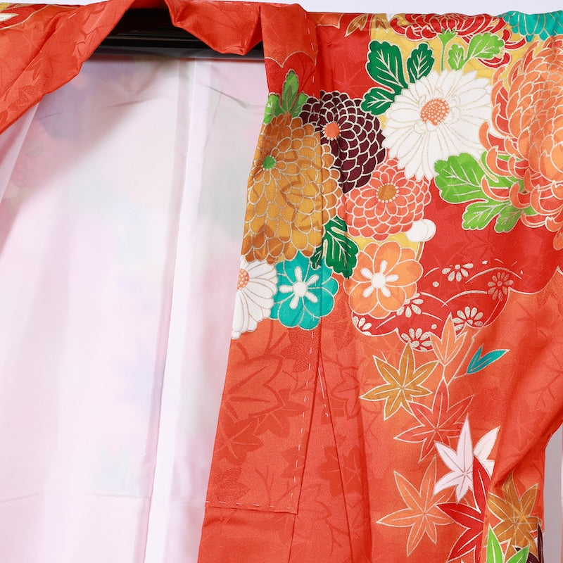 Long-sleeved kimono Used Size L (Furisode)Tetron/K170