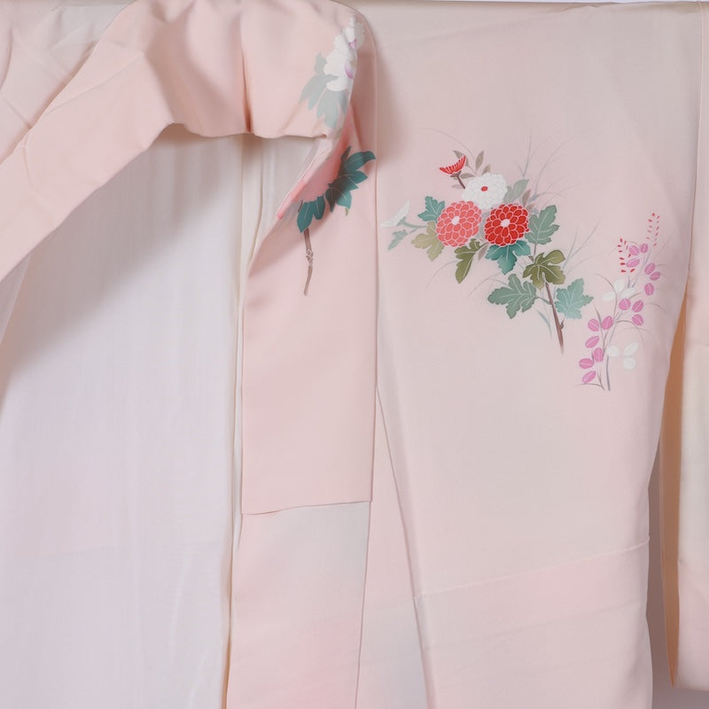Japanese kimono used <houmongi> M-size  silk 100% /B789
