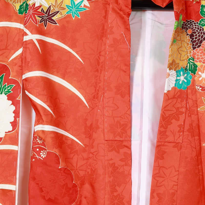 Long-sleeved kimono Used Size L (Furisode)Tetron/K170