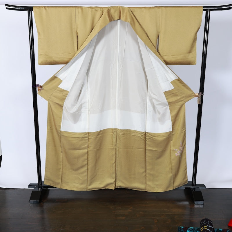 Japanese kimono used <irotomesode> L-size  silk 100% /B804