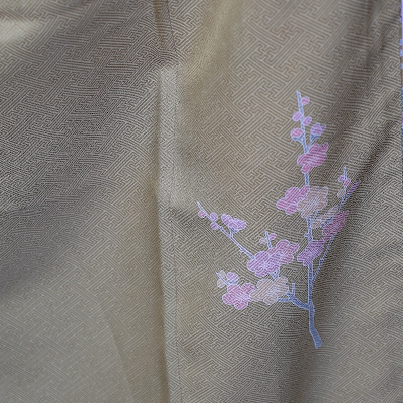Japanese kimono used <irotomesode> L-size  silk 100% /B804