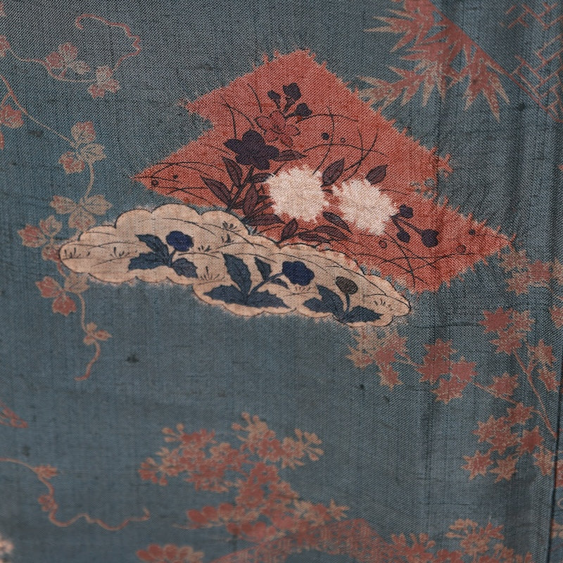 Japanease kimono　used(tsumugi)size-M silk 100%/K152