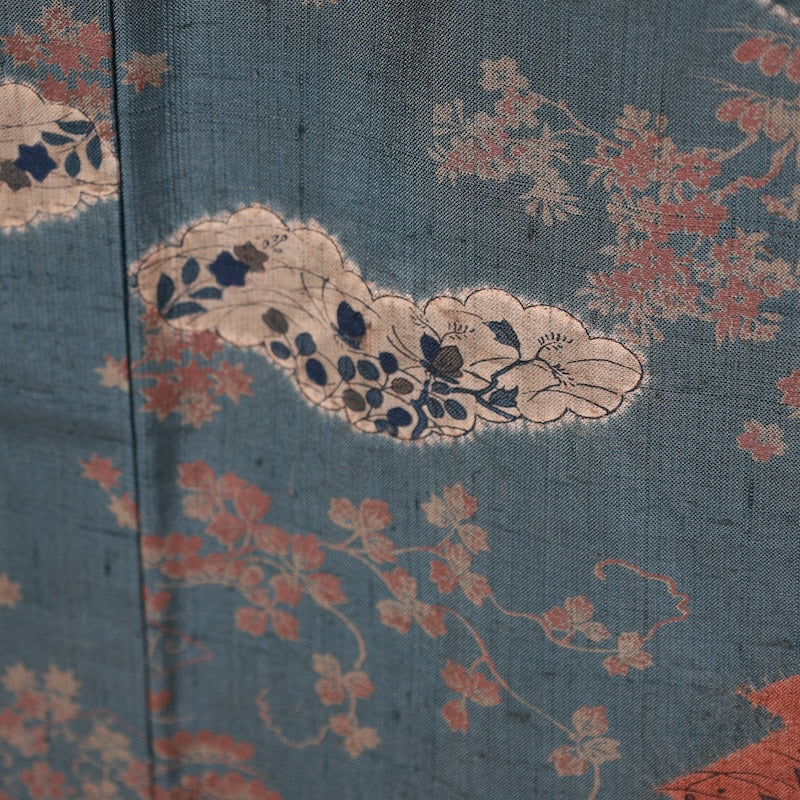 Japanease kimono　used(tsumugi)size-M silk 100%/K152