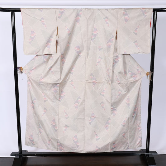 Japanese kimono used <Tsumugi> M-size  silk 100% /B785