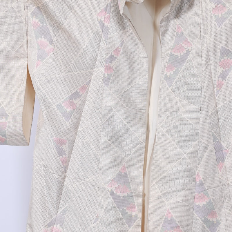 Japanese kimono used <Tsumugi> M-size  silk 100% /B785