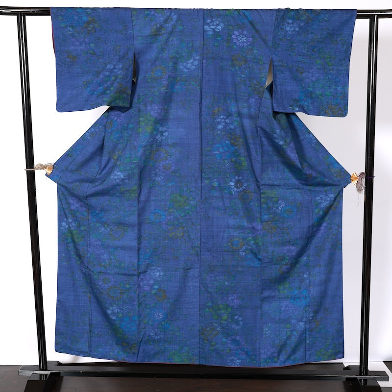 Japanease kimono　used(tsumugi)size-M silk 100%/K159