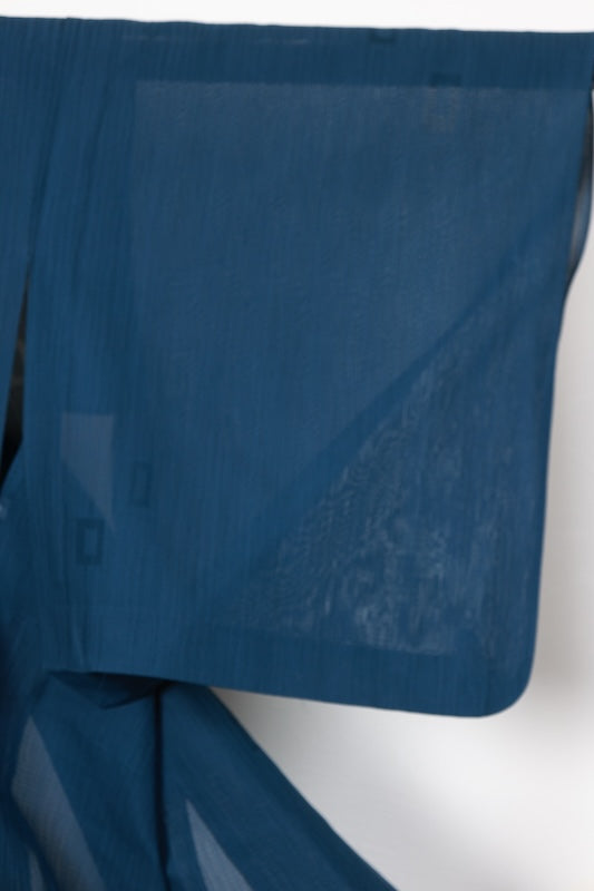 Summer used kimono, Nishijin weave, patterned gauze, navy blue, R14