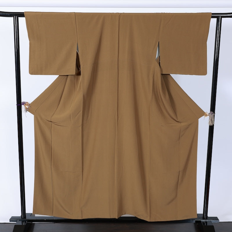 Japanese kimono used <Iromuzi> L-size  silk 100% /B806