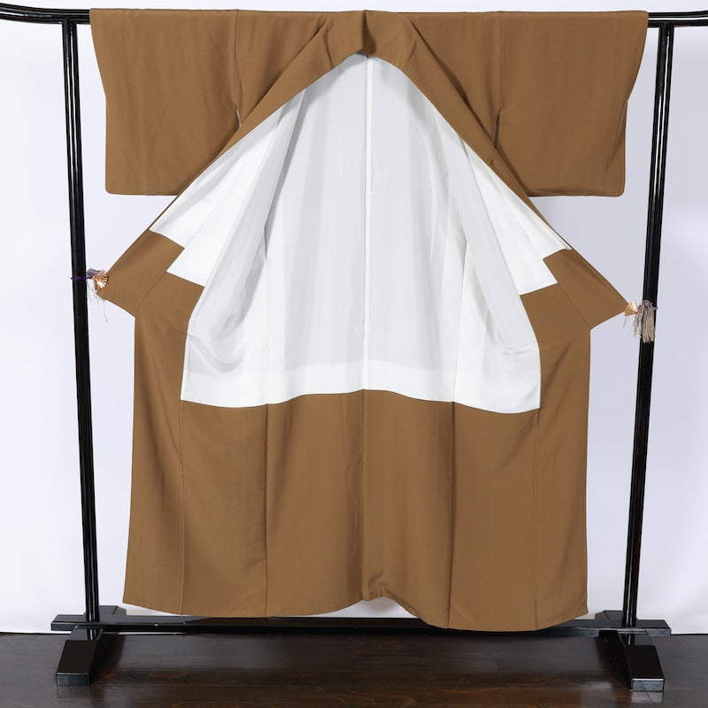 Japanese kimono used <Iromuzi> L-size  silk 100% /B806