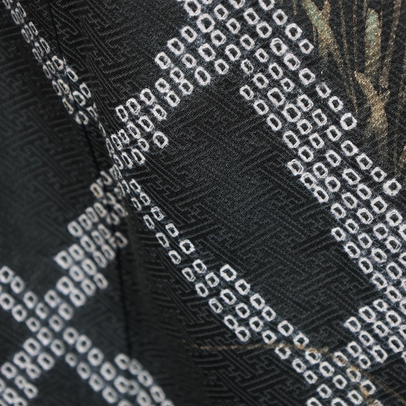 Japanese kimono used <houmongi> M-size  silk 100% /B807