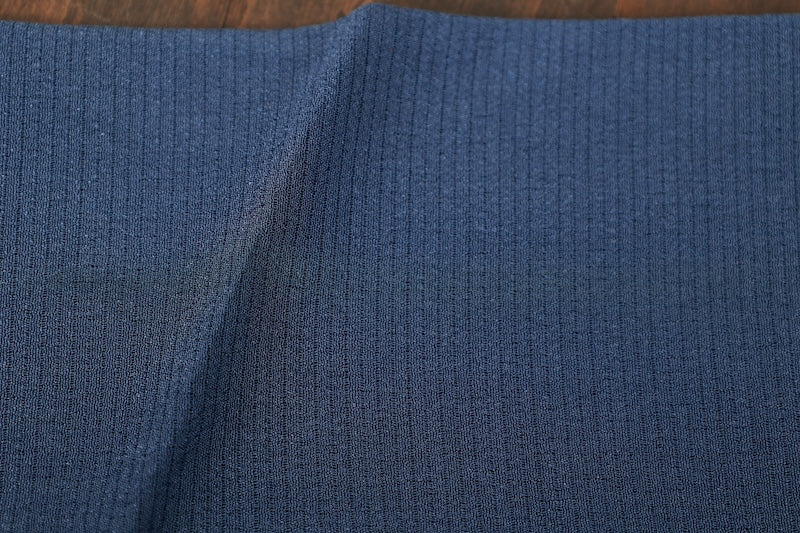 Summer-used kimono silk crepe fabric, indigo, Kaga Yuzen dyeing, by Kozo Shirasaka, R15