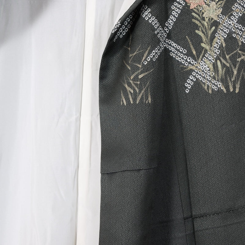 Japanese kimono used <houmongi> M-size  silk 100% /B807
