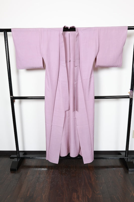 Japan used kimono Summer color plain Lo light purple b30