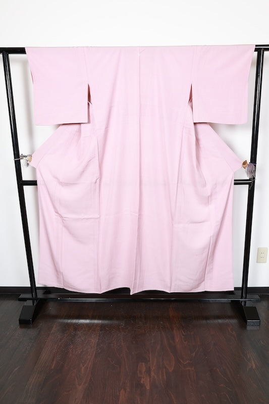 Summer-used kimono, ro (gauze weave), cherry blossom pink, single crest (maru ni sumitate yotsume), R34