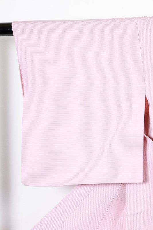 Summer-used kimono, ro (gauze weave), cherry blossom pink, single crest (maru ni sumitate yotsume), R34