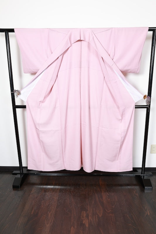 Summer-used kimono, ro (gauze weave), cherry blossom pink, single crest (maru ni sumitate yotsume), R34