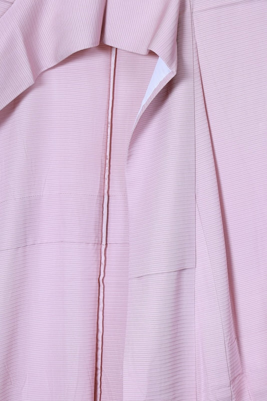 Summer-used kimono, ro (gauze weave), cherry blossom pink, single crest (maru ni sumitate yotsume), R34