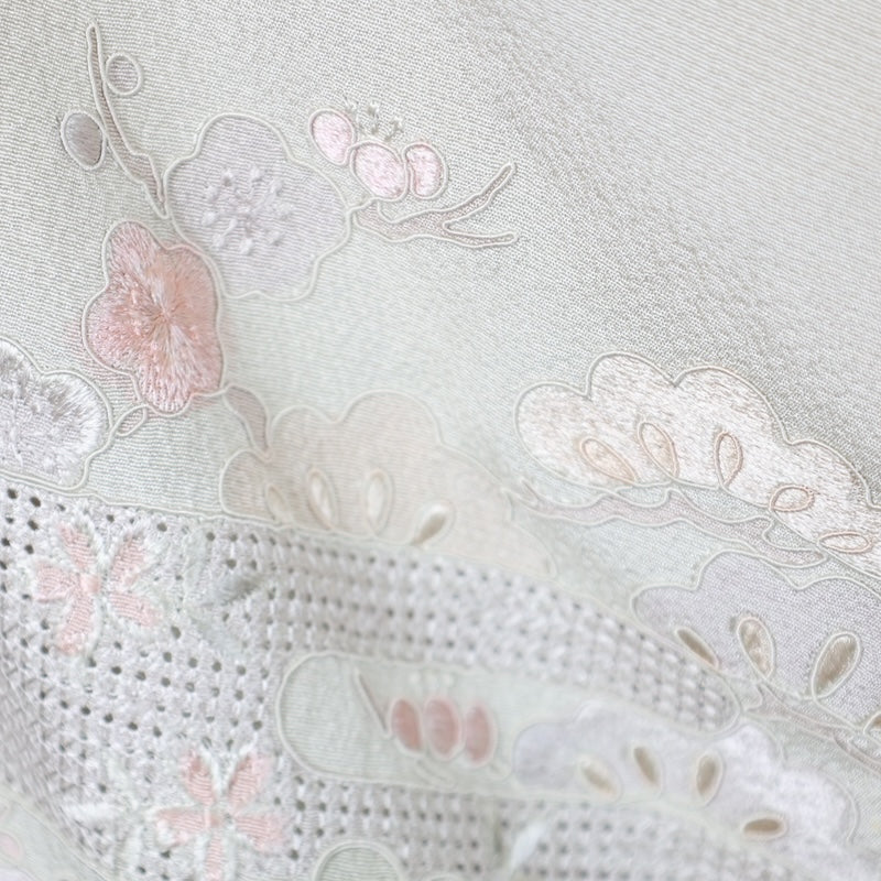 Japanese kimono used <houmongi> M-size  silk 100% /B808