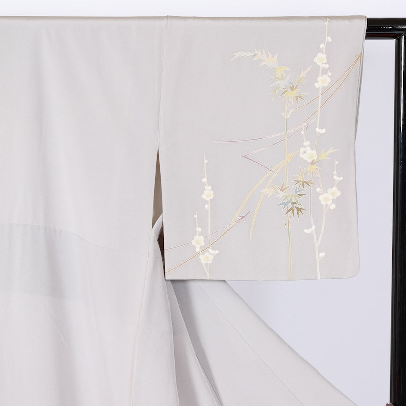 Japanese kimono used <houmongi> M-size  silk 100% /B809