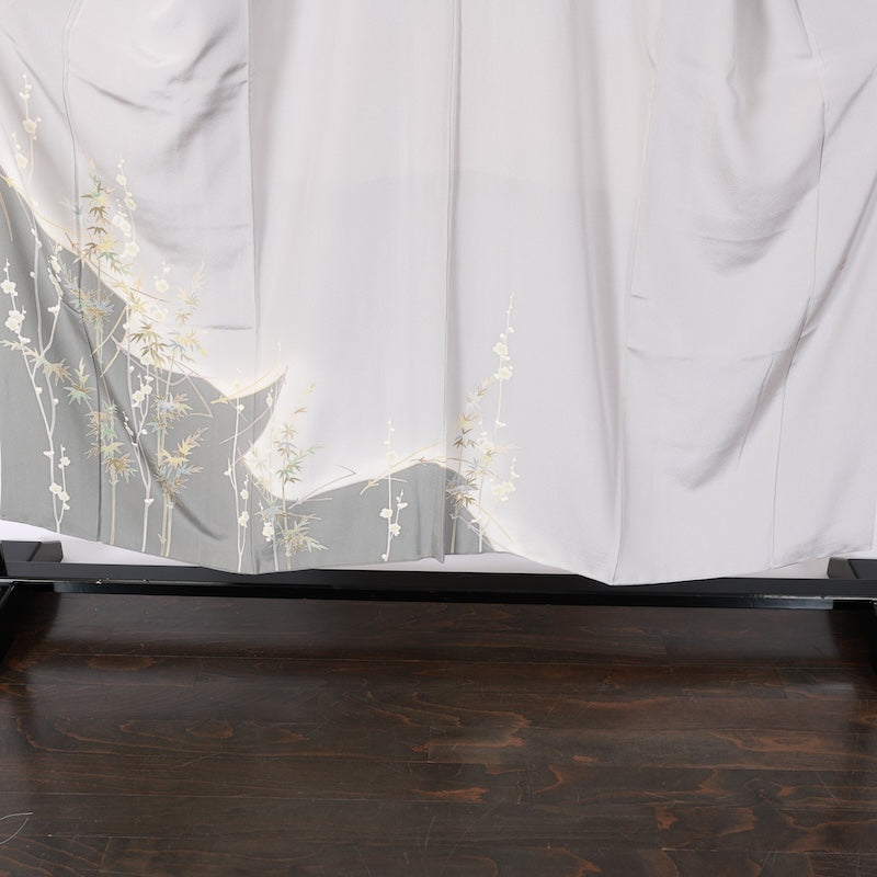 Japanese kimono used <houmongi> M-size  silk 100% /B809