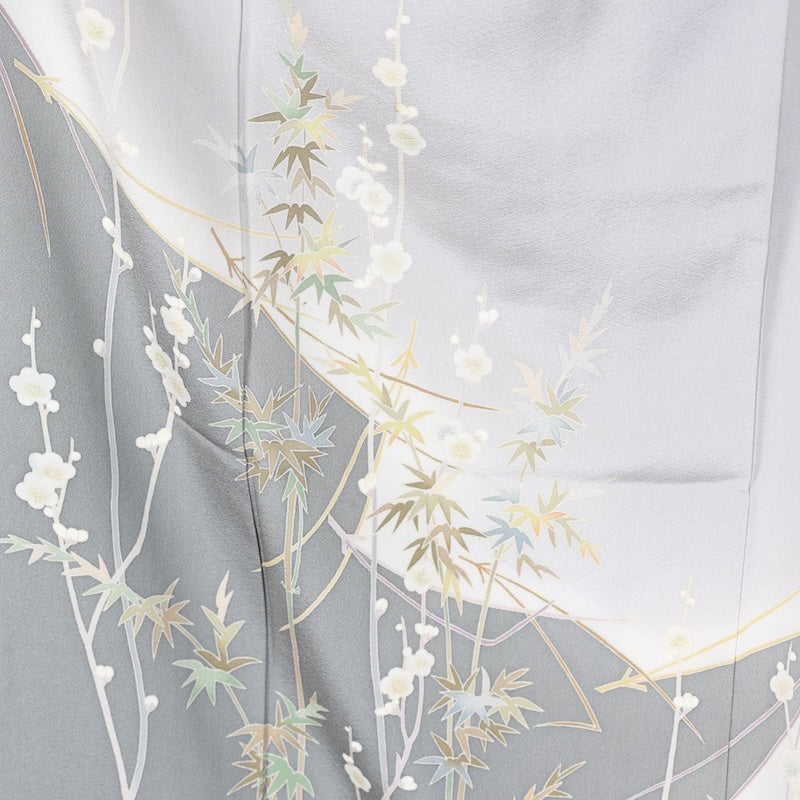 Japanese kimono used <houmongi> M-size  silk 100% /B809
