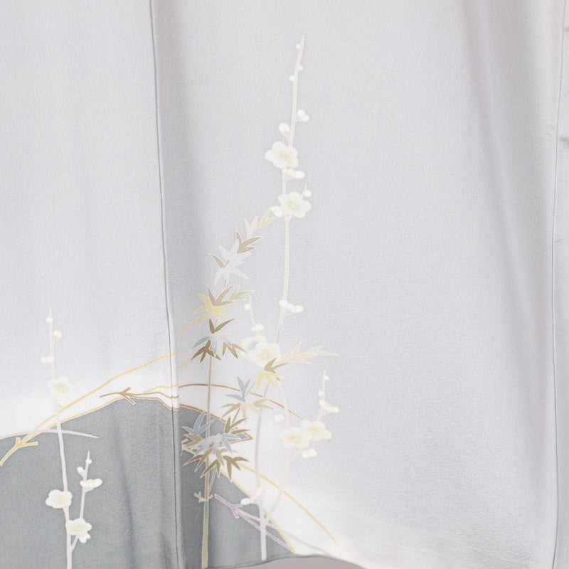 Japanese kimono used <houmongi> M-size  silk 100% /B809