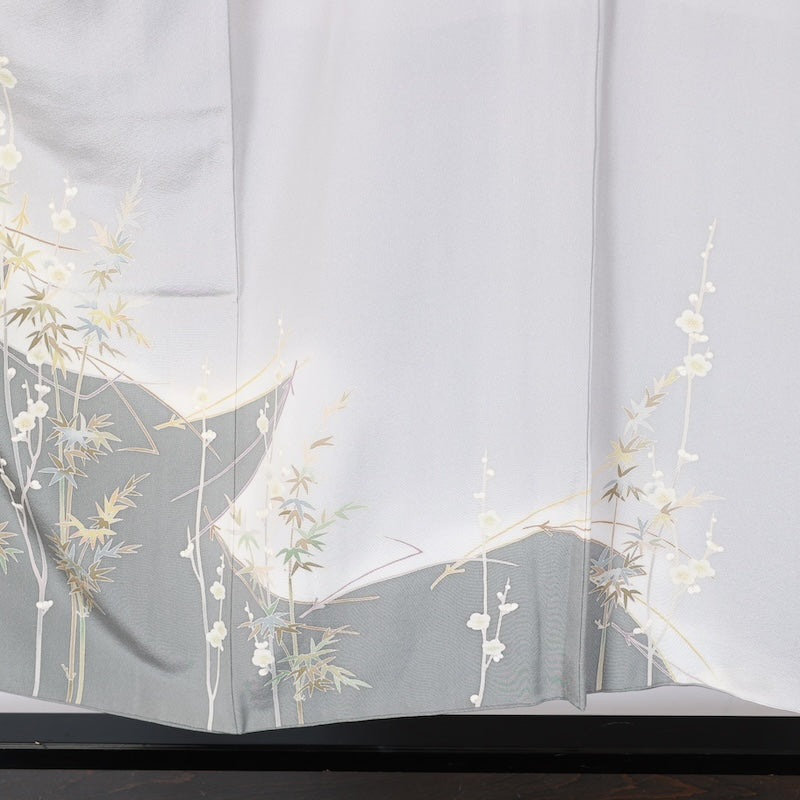 Japanese kimono used <houmongi> M-size  silk 100% /B809