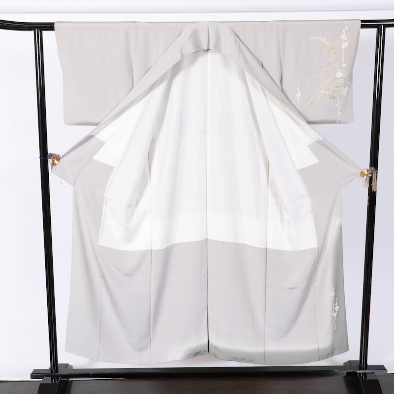 Japanese kimono used <houmongi> M-size  silk 100% /B809