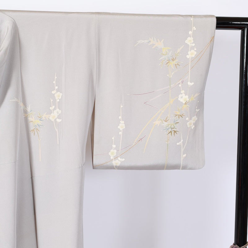 Japanese kimono used <houmongi> M-size  silk 100% /B809