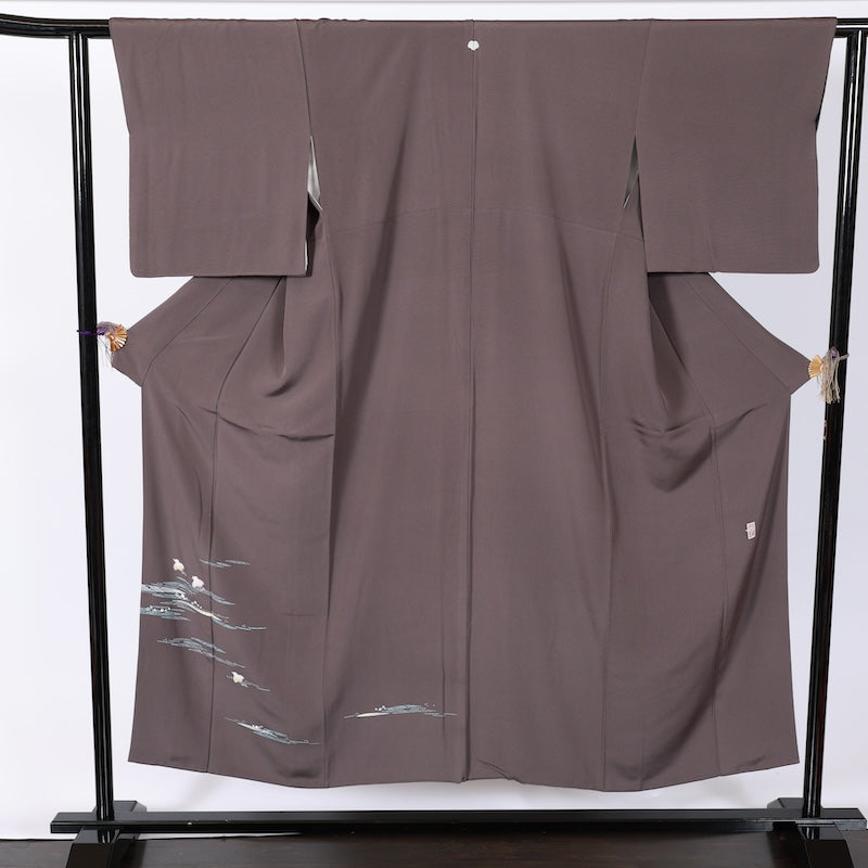 Japanese kimono used <irotomesode> M-size  silk 100% /B842