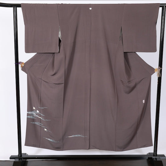 Japanese kimono used <irotomesode> M-size  silk 100% /B842