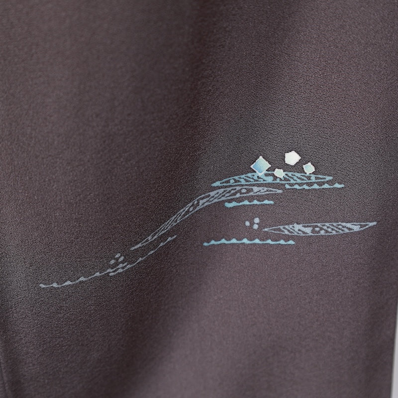 Japanese kimono used <irotomesode> M-size  silk 100% /B842