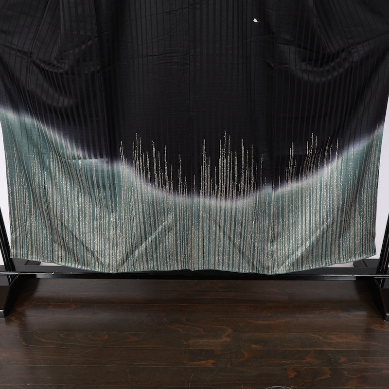 Japanese kimono used <houmongi> M-size  silk 100% /B810