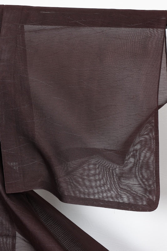 Komon (used kimono), Nishijin weave, Monsha fabric, shades of brown, dewdrop grass pattern, R31
