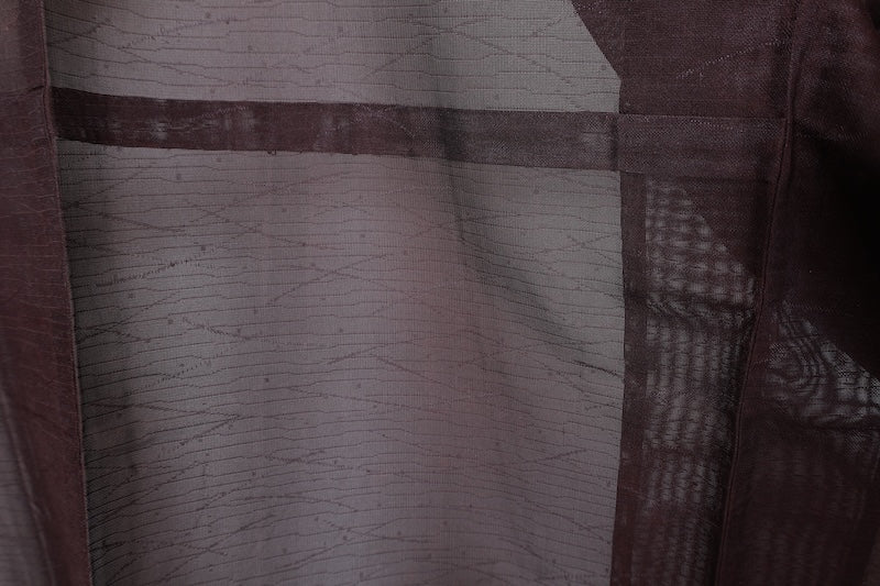 Komon (used kimono), Nishijin weave, Monsha fabric, shades of brown, dewdrop grass pattern, R31