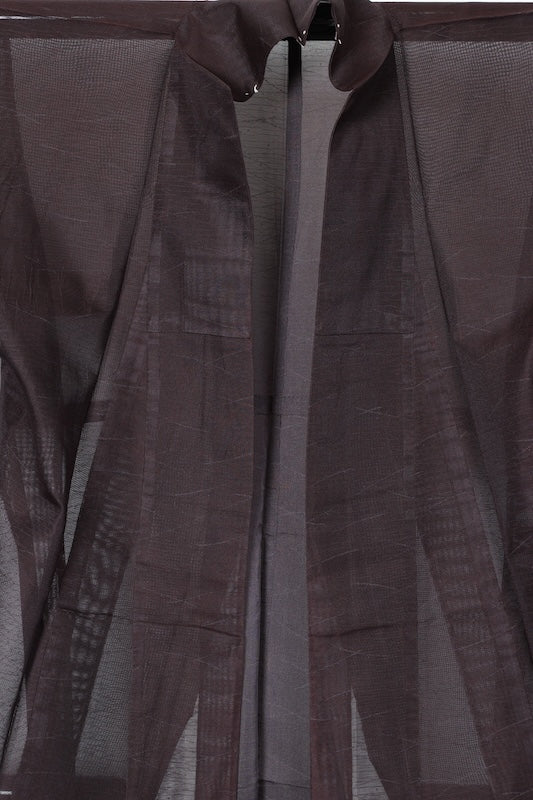 Komon (used kimono), Nishijin weave, Monsha fabric, shades of brown, dewdrop grass pattern, R31