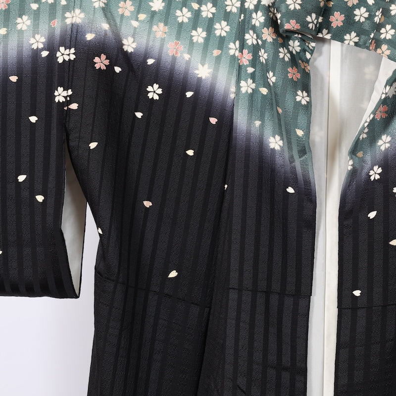 Japanese kimono used <houmongi> M-size  silk 100% /B810