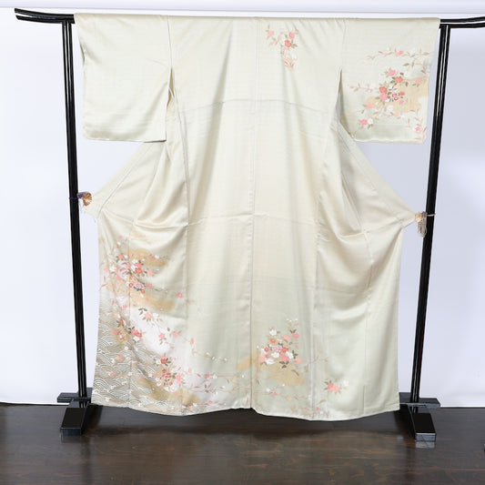 Japanese kimono Unused New <houmongi> L-size  silk 100% /B836