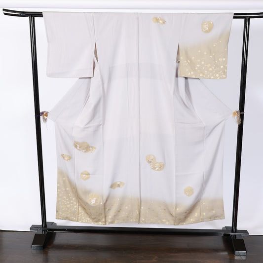 Japanese kimono used <houmongi> M-size  silk 100% /B828