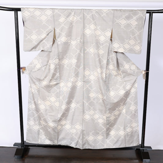 Japanese kimono used <Tsumugi> Msize  silk 100% /B815