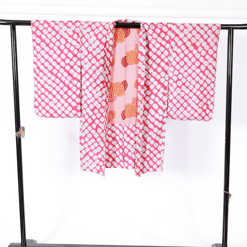 Japanese kimono  Jacket (Haori) L-size 100% silk  / B825