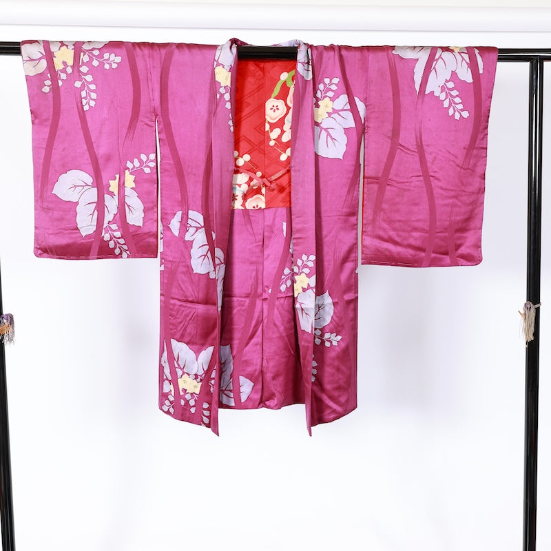 Japanese kimono  Jacket (Haori) L-size 100% silk  / B816